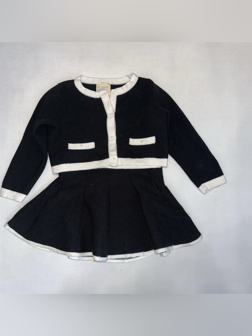 First Impressions Black and White Knit Two-Piece Set 18M